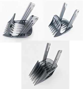 Hair Clipper Comb Compatible with Philips HC9450 HC9490 HC9452 HC7460 HC7462, Replacement Comb Adjustable 1-7mm,Hair Cutter Trimmer Beard Comb Haircut Styling Tool 7-24mm, 24-42mm 3pcs/set