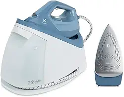 Ferro de passar com estação a vapor continuo pressurizado semi profissional 2 em 1 antiaderente base ceramica 264 furos tanque destacavel 1,2L 1750W Azul Refine 700 E7SS1-4DBL 220V