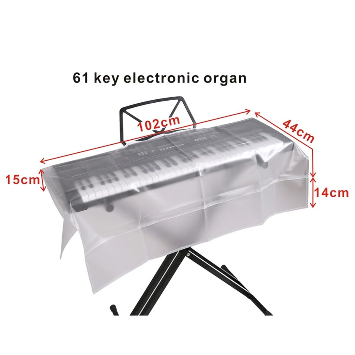 VOANZO Electronic Piano Dust Cover Piano Keyboard Cover Suitable For 61-Key Keyboard And Digital Piano Waterproof Transparent Piano Cover - Image 2