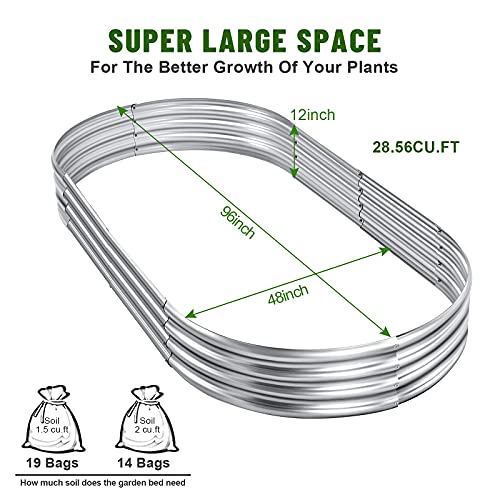Image of Land Guard 2Pcs Galvanized Steel Raised Garden Bed,8 x 4 x 1 ft Large Metal Raised Planter Beds, Aluminum Raised Garden Bed for Vegetables, 8 x 4 x 1ft(2pcs)