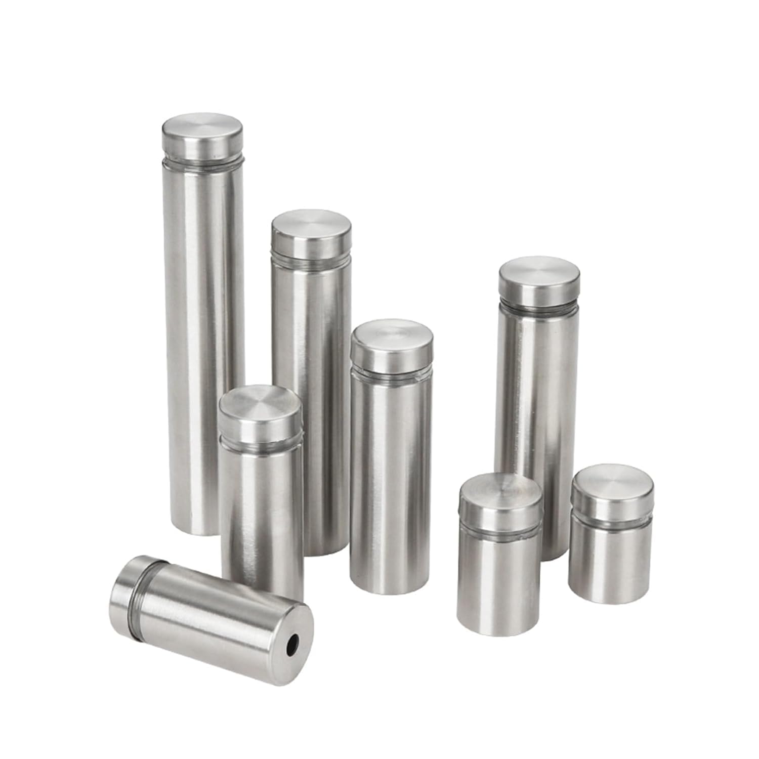 Tornillo de fijación para vallas publicitarias, 4/6 sujetadores de vidrio 12 mm acero inoxidable (6 piezas, D25x30 mm)