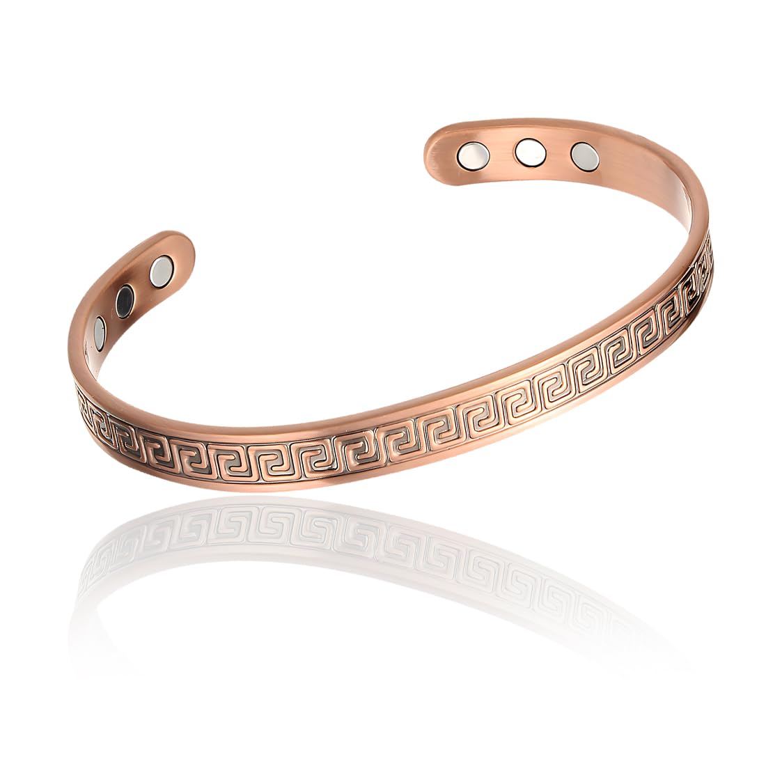 UIEXAY Brazalete de Cobre Pulsera, 1 Pulsera Magnética de Cobre Rojo con 6 Imanes, Pulseras Magnéticas para Mujeres y Hombres, Bracelet en cuivre Arbre de Vie, Tamaño Ajustable