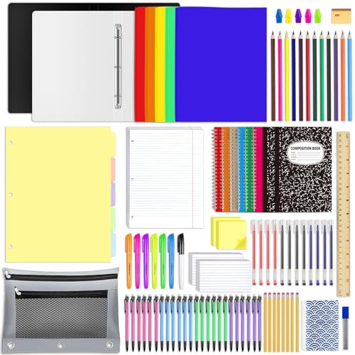 1 Set Back to School Supplies Kit for High School Student Bulk Back to School Essentials Includes Notebook Markers Pencil and Much More School Supplies Students Inspirational Gifts for Students