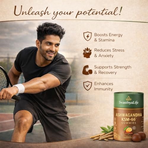 Image of Ashwagandha KSM-66 Gummies | Stress & Anxiety Relief | Heart Health | Better Memory | Orange Flavor, No added sugar | 60 Gummies