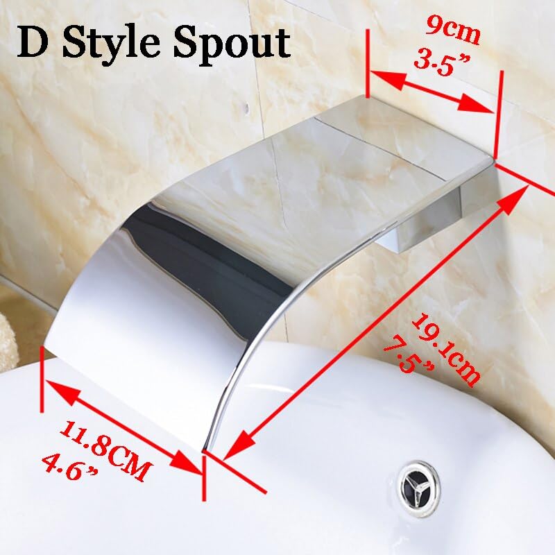 Grifo de lavabo de cascada de pared para evitar salpicaduras 4