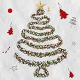 Mega-Loopolis Christmas Snowflake Tinsel Garland, 26.25Ft Red Silver Green with Snowflake Chunky Glittery Holiday Hanging Tinsel Decorations for Christmas Wedding Birthday Party Supplies Home Decor