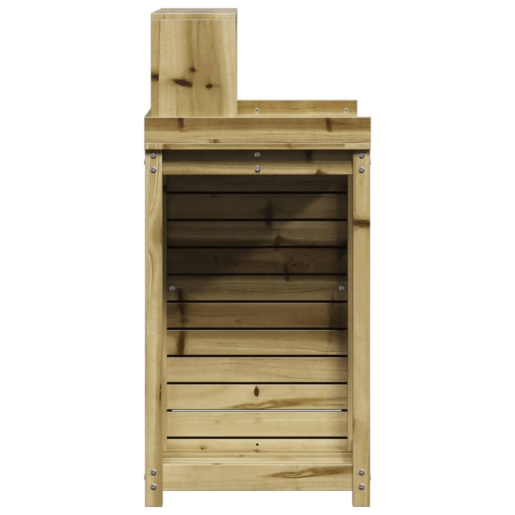 Gecheer Tavolo Invaso con Ripiani e Armadietto,Tavolo da Lavoro per Giardino,Tavolo per Piante,Banco da Lavoro da Giardino,Tavolo Invasatura,Banco da invasatura,82,5x50x109,5cm Legno Impregnato Pino
