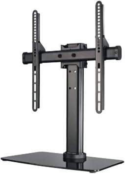 Hama TV Stand Tilting, Rotating, Fully Mobile for TVs from 81 to 140 cm, 32 to 55 inches, Height Adjustable, Glass Base up to 30 kg, VESA up to 400 x 400 Black