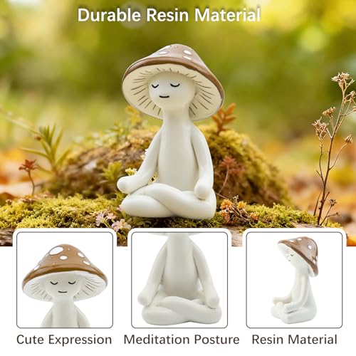 Estatua de resina setas para meditación miniatura 3