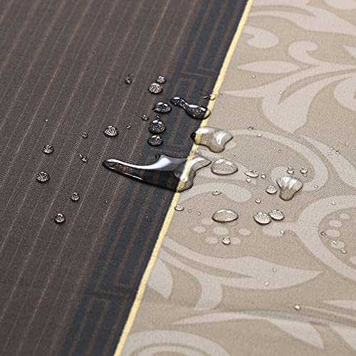 Mvsuta Seville Farmhouse Tan Polyester Bronze Striped Chocolate Cloth Classic Shower Curtain,Decorative Vintage Waterproof Printed Fabric Brown Bathroom Curtains,72" W X 72" L #TOP1