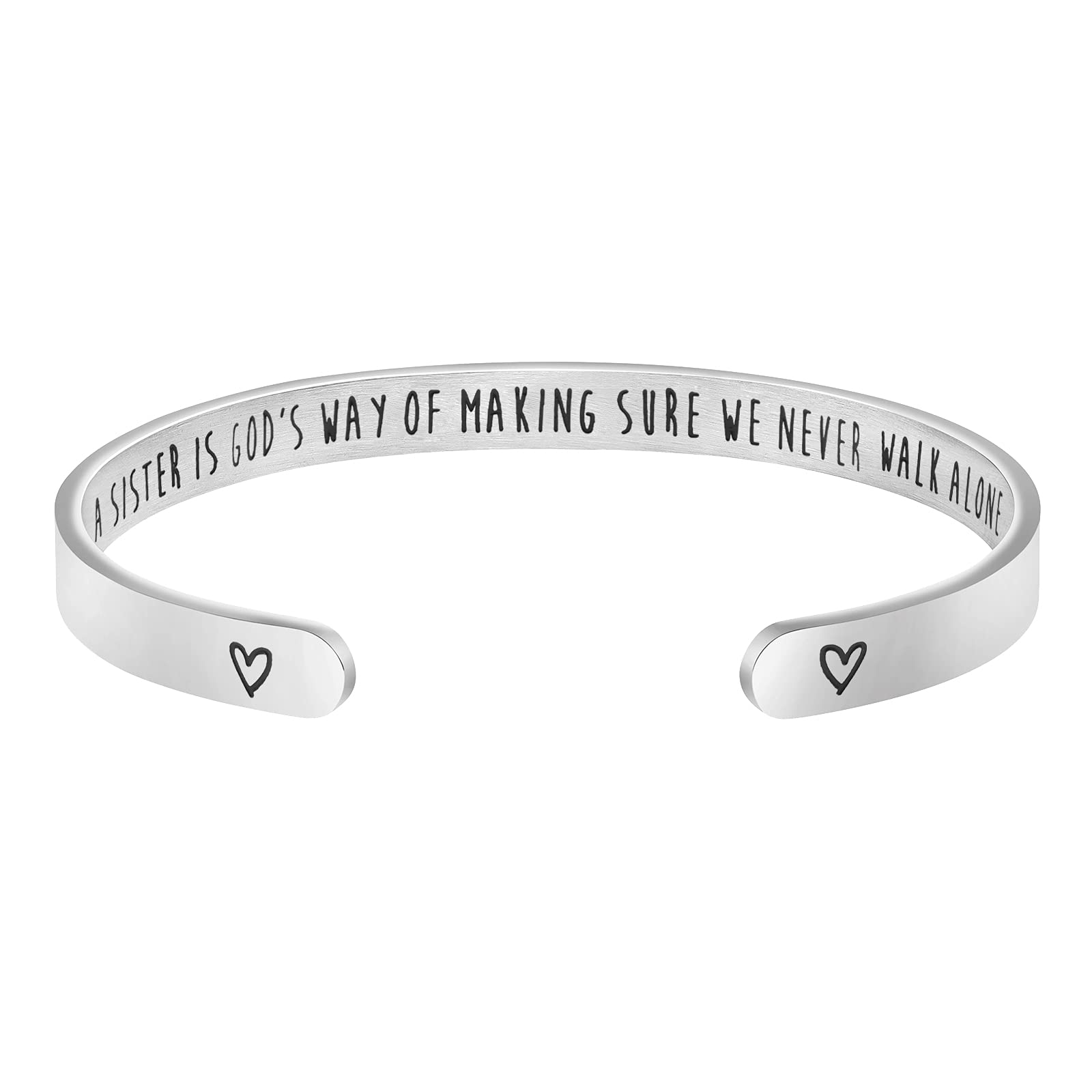 JoycuFF Inspirational Bracelets for Women Hidden Message Mantra Cuff Bangle Stainless Steel Friend Encouragement Gift