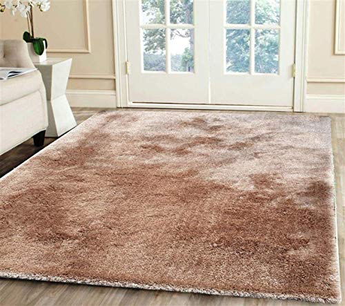 Image of Imra Carpet for Home Bedside Runner Handwoven Fluffy Shag Collection with 2 inch Thickness 2 X 6 Feet (60X180 cm) Color Coffee