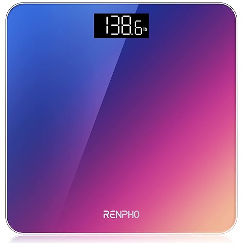 Miniatura 8 de RENPHO Báscula digital de baño, báscula de peso corporal altamente precisa con pantalla LED iluminada, diseño de esquina redonda, 400 libras, núcleo