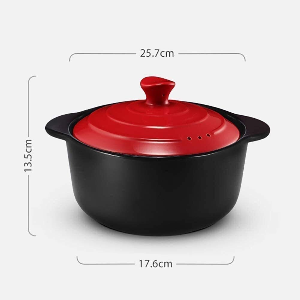 Cazuela clásica de cerámica refractaria con tapa, olla antiadherente con tapa, olla de cerámica, ollas redondas, cazuela para cocinas domésticas, cacerola de cerámica para la cocina del hogar (Color