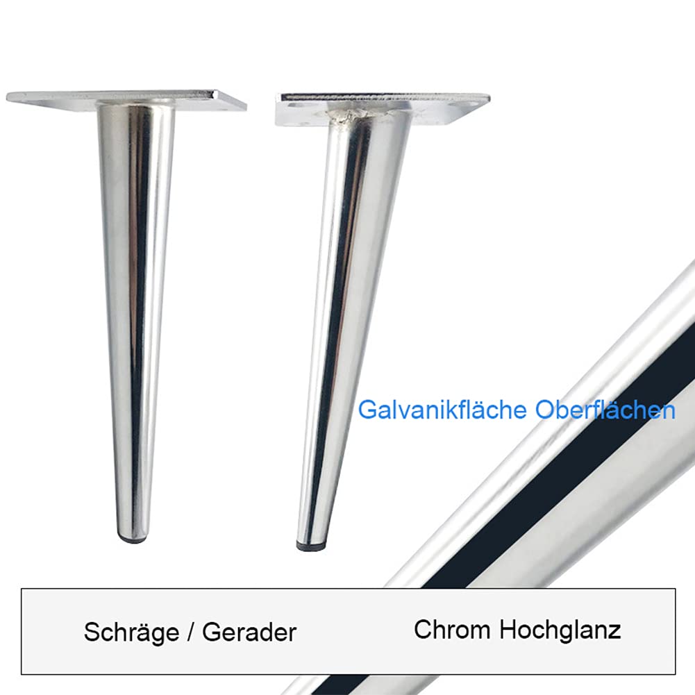 DBREAKS Schuine meubelpoten, 4 stuks tafelpoten, metaal, zwart