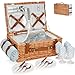 Produktbild HappyPicnic Wicker Picknickkorb Besteckservice Picknickkorb Isolierter Kühltasche Picknick Set Korb aus Weidengeflecht, für Camping,Outdoor, Weihnachten