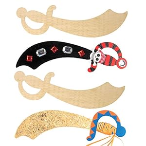 Baker Ross EF695 Piraat houten zwaarden voor kinderen om te schilderen versieren en te personaliseren dressing – Pack…