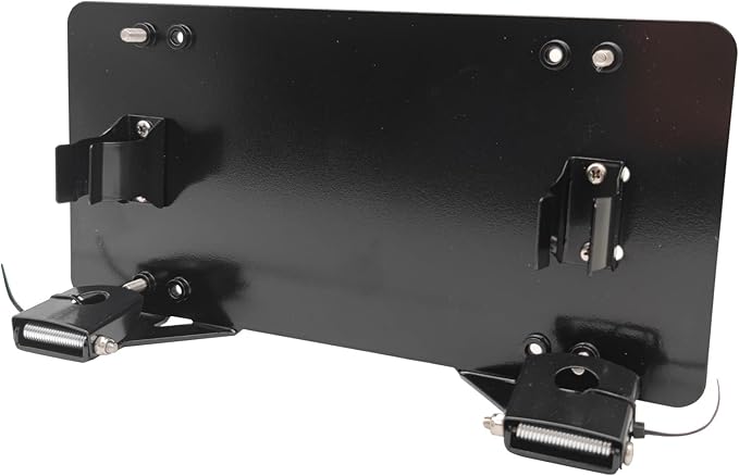 Fundyliue 8 3/4" Stainless Steel Flip-Up Winch Roller Fairlead Mount License Plate Holder Bracket(Black)