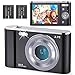 Produktbild FamBrow Digitalkamera 2,88 Zoll 44 Megapixel 2.7K Mini Digitalkameras mit 16X Digitalzoom Kompakte Digitalkamera mit 2 Batterien (Black)