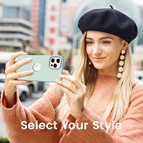 Image of DIZORO Back Cover for iPhone 12 Pro Max Case, Shockproof Slim Camera & Full Body Protection Liquid Silicone TPU Cover with Logo Cut (6.7 Inch) -Mint Green