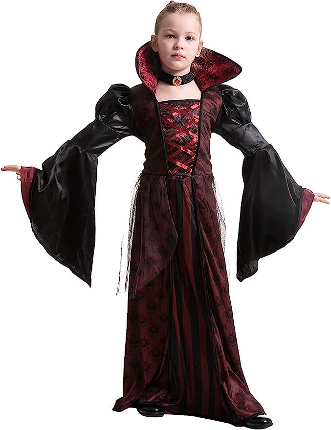 Disfraz de niña vampira talla mediana para Halloween miniatura 5
