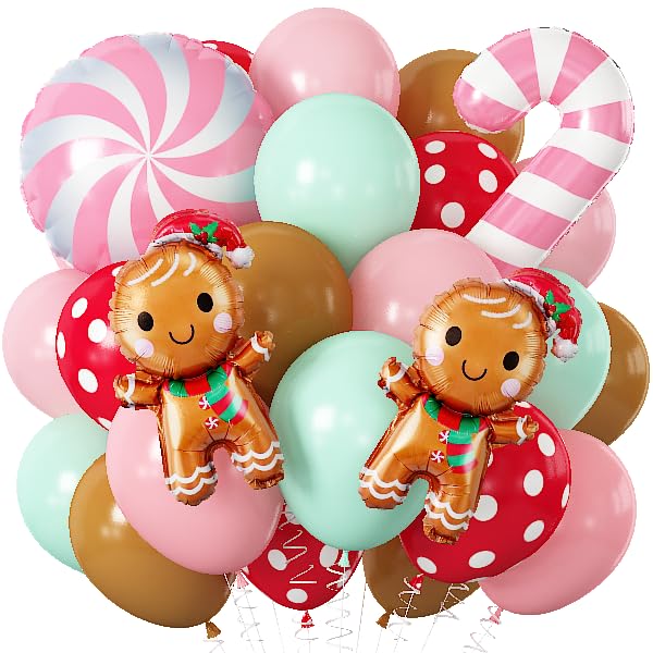 Christmas Balloons with Gingerbread Candy Cane Balloons