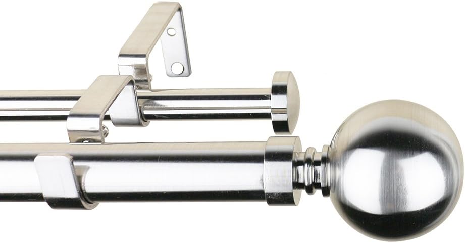 Meriville 1-Inch Diameter Ball Telescoping Double Window Treatment Curtain Rod, 28-Inch to 48-Inch, Royal Gold : Home & Kitchen