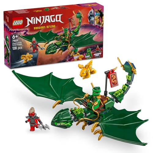 LEGO NINJAGO Lloyd’s Green Forest Dragon Figure - Building Toy with 2 Minifigures for Imaginative Play, Ninja Gift Idea for 6 Plus Year Old Boys, Girls & Dragons Rising Fans 71829