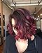 Produktbild Ugeat 14 Zoll Wavy Front Lace Bob Wigs Real Human Hair Wigs for Women Off Black Omber to Red Wine Front Lace Bob Wigs Short Natural Wigs 130% Density