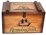 VINTAGE EDITIONS REMINGTON WOODEN AMMO BOX, ANTIQUE BROWN