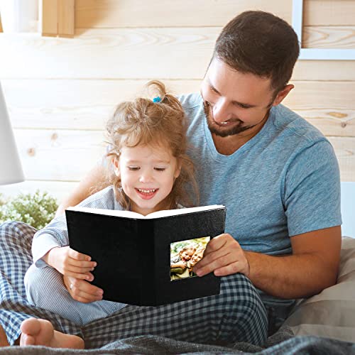 Ywlake Photo Album 4x6 50 Pockets 2 Packs, Small Mini Capacity Leather Photo Albums, Each Pack Holds 50 Top Loader Vertical Only Pictures Black