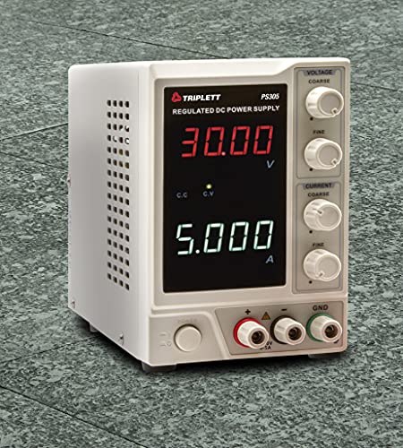 Image of Triplett PS305 Single Output 30V /5A DC Power Supply with Dual 4-Digit LED Displays with Certificate of Traceability to NIST