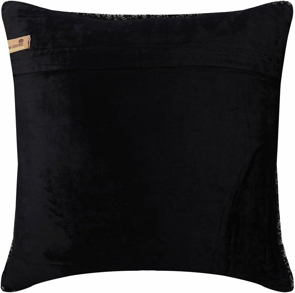 The HomeCentric Euro Pillow, Black Euro Size Pillow Covers 26x26 inch (65x65 cm) Velvet European Pillow Covers, Solid Color, Contemporary European Pillow Shams Easter - Black Shimmer