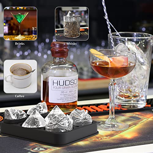 Sinyoges Ice Cube Trays, Silicone Ice Cube Mould With Lid 2 Rose Ice Mold, 2 3D Skull Ice Cube Trays And 2 Diamond Shaped Ice Cube Moulds For Whisky Cocktails, And Coffee Ice Cube Molds #TOP4