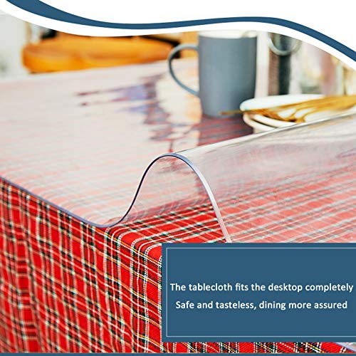 Nappe Transparente PVC Inodore de 2mm à Bord Biseauté pour Table