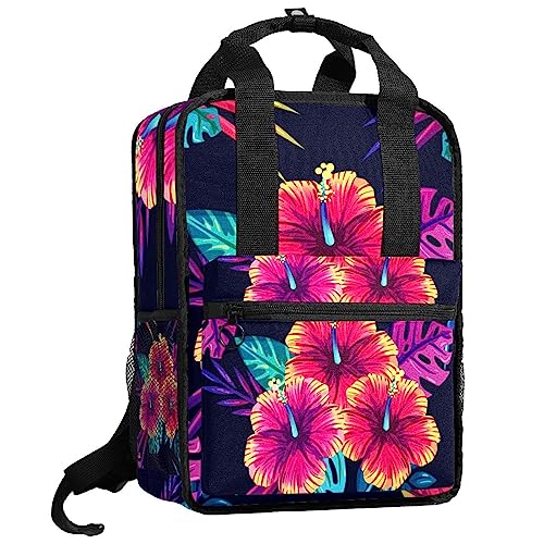 Sac à dos floral violet léger avec bretelles ajustables pour soulager le dos