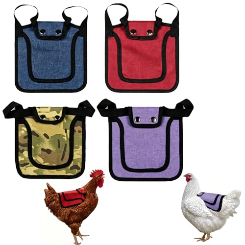 4 Pcs Chicken Saddle with Adjustable Strap