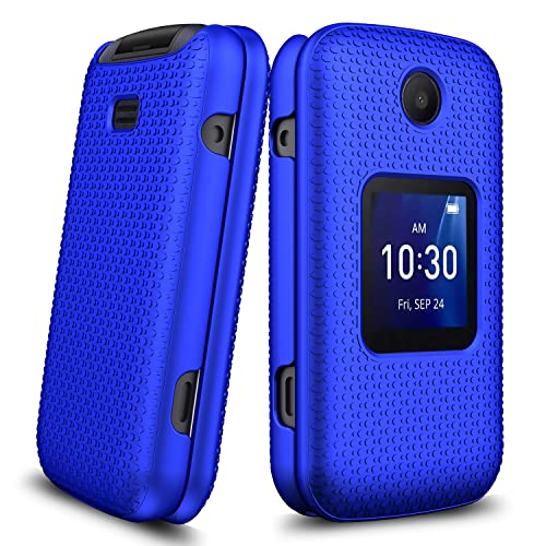 Gorgcase For Alcatel Go Flip 4 Case/Tcl Flip Pro Case/Tcl Flip W/(2 Piece) 3D Pet Screen Protector Slim Hard Shell Pc Anti-Scratch Anti-Slip Textured Shook-Proof Protective Cover For Women Man Blue #TOP2