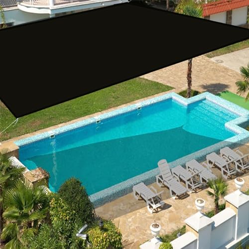 Filet d'ombrage extérieur noir 2x6.5m polyester avec oeillets jardin