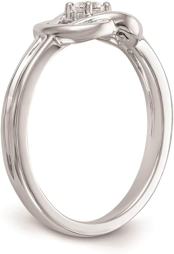 Diamond2Deal 14K White Gold Diamond Promise/Engagement Ring 0.115 cttw