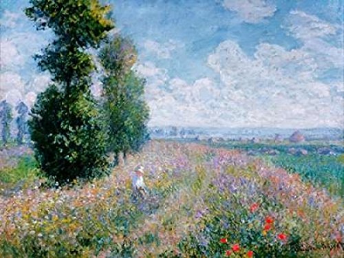 Printed Paintings Stampa su Tela (100x70cm): Claude Monet - Gli abeti a Varengeville