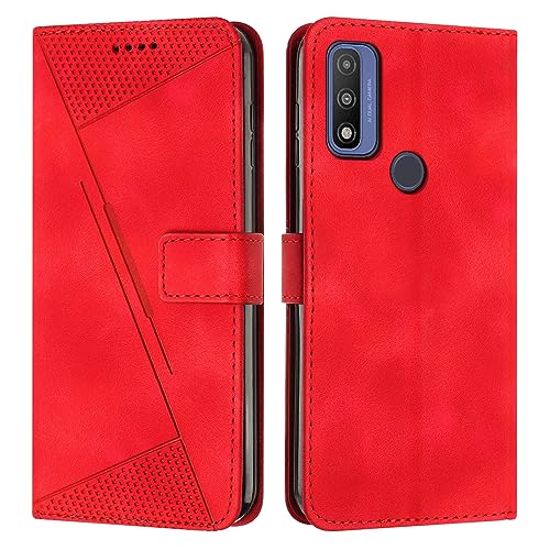 Protégez votre Moto G Pure avec cet étui rouge anti-chute à fente carte