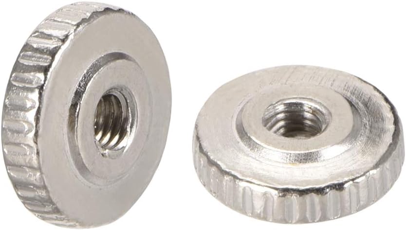 sourcing map Round Knurled Thumb Nuts Conector Lock Adjusting nuts, M3 Female Threaded Thin Type, Nickel Plated, Pack of 20