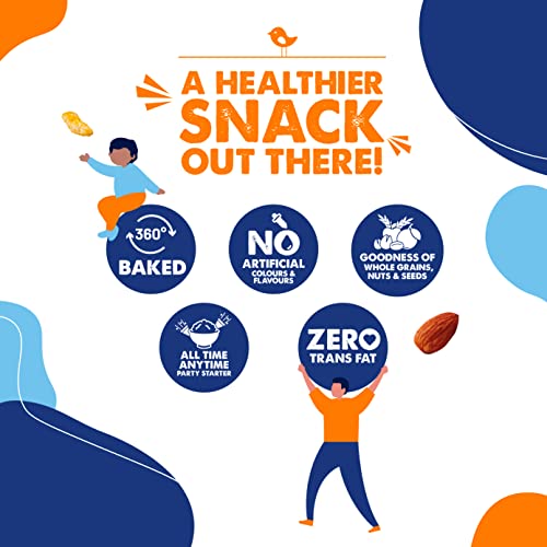 Image of Fit & Flex Multigrain Mixture Baked Namkeen and Healthy Snacks Zero Cholesterol Tasty Party Snacks Lemony Mint, Tangy Tomato, Cheesy Cheese - As Seen on Shark Tank India - Pack of 3, 540gm