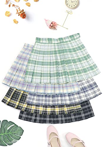 Dazcos Plaid Tennis Skirt For Women Pleated Tennis Skirts High Waisted With Pockets Womens Golf Skirt Athletic Skort (Xx-Large, Blue) #TOP6