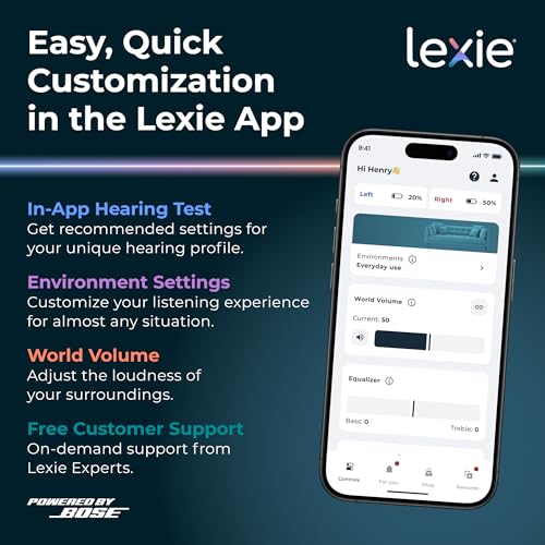 Image of Lexie B2 Plus OTC Hearing Aids Powered by Bose | Bluetooth Call Enabled for iOS | Rechargeable with Invisible Fit | Mild to Moderate Hearing Loss | Noise Reduction Sound innovated by BOSE (Light Gray)