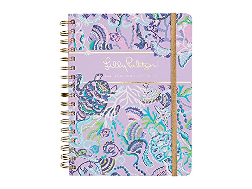 Lilly Pulitzer Large 2021-2022 Planner Daily Weekly Monthly, Hardcover Agenda Dated Aug 2021 - Dec 2022, 17 Month Calendar With Notes Pages, Stickers, Pocket, & Laminated Dividers, Mermaid For You #TOP12
