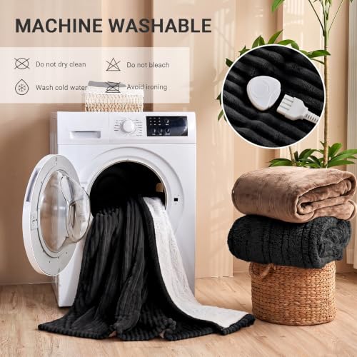 Image of Heated Blanket Electric Throw, Soft Flannel Heating Blanket with 8 Hours Auto Off 10 Fast Heating Levels Machine Washable Sherpa Heated Blanket with Overheating Protection