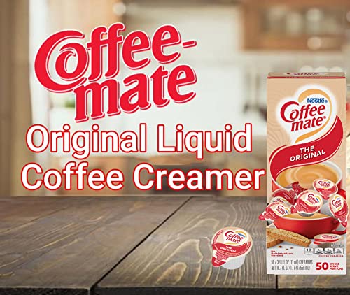 Nestle Coffee mate Liquid Coffee Creamer Singles, Original, 50 Ct Box (Pack of 2) with By The Cup Coffee Scoop - Thumbnail 7