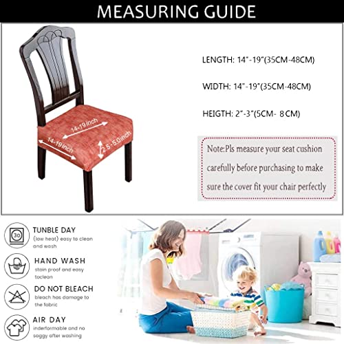 Image of Universal Size Dining Chair Seat Cover Set of 4 Seater pcs are Easily Washable Strechable and Comfortable for Dining Room Home Decor Slip Cover (Light Red Texture)